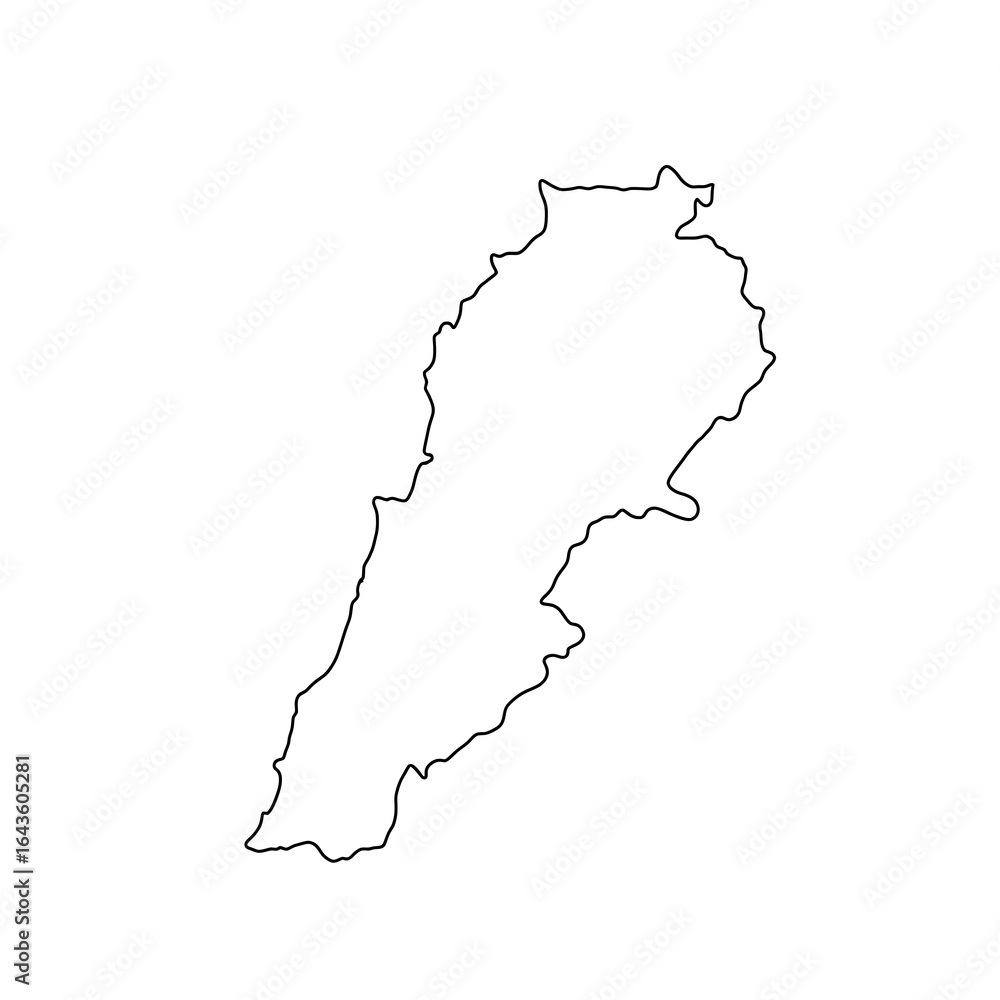 Obraz premium Lebanon outline map simple design