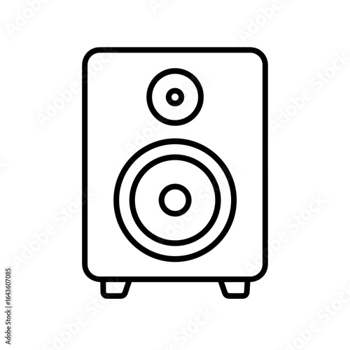 Loudspeaker outline icon representing audio playback and sound system (outline)