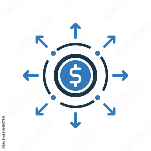 Revenue Diversification mixed color icon
