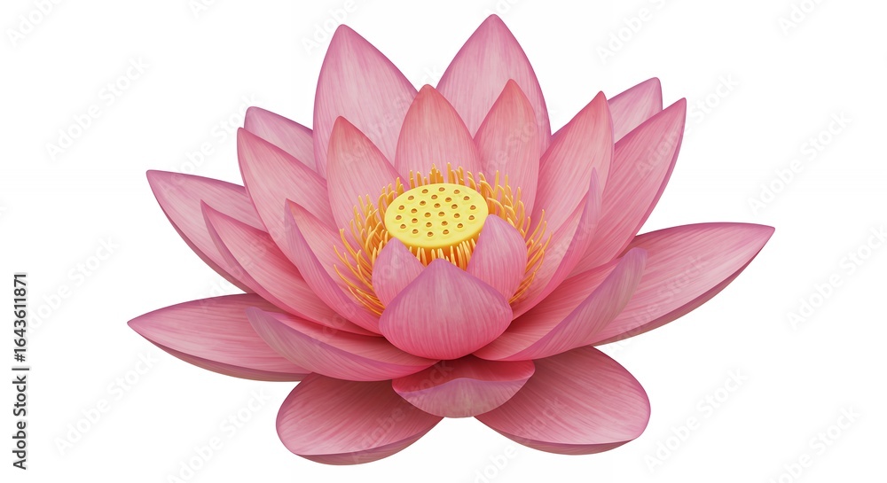 Fototapeta premium Pink lotus flower isolated