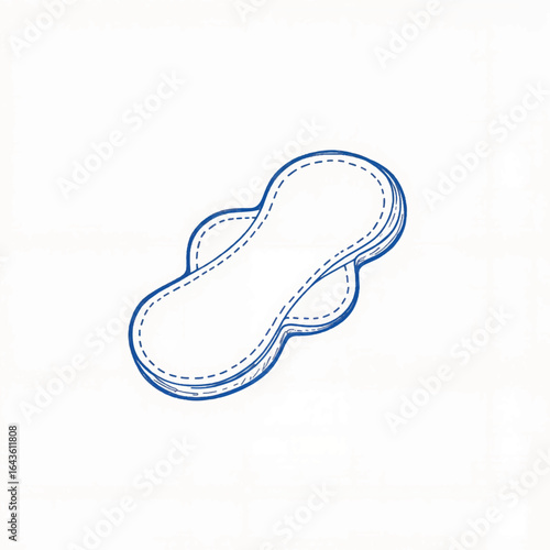 Doodle illustration of cotton pad on plain background, minimalist design