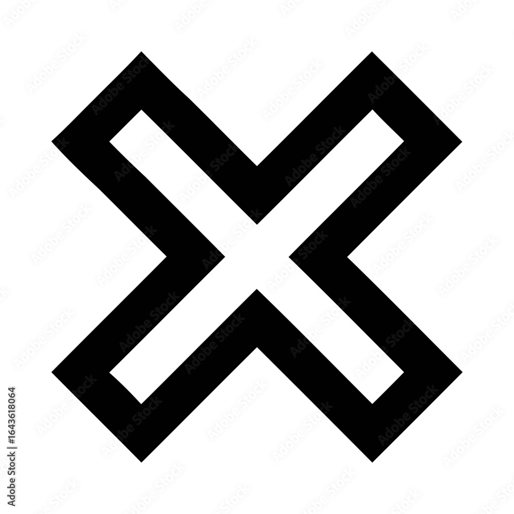 Obraz premium Modern Minimalist Close X Icon Vector. Cancel Exit Delete Symbol.