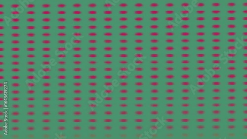 A gradient pattern of small, regularly spaced dots transitions from pink at the top to yellow at the bottom on a teal background.