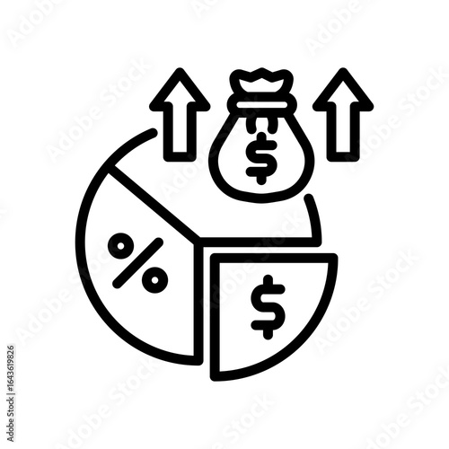 Profit Margin line icon
