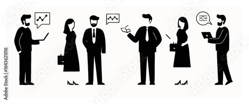 Workplace Diversity Inclusion Group Silhouette - Modern Minimalist Vector