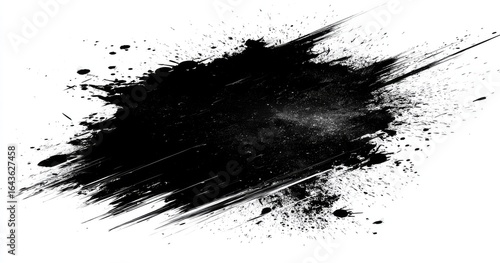 Fototapeta Naklejka Na Ścianę i Meble -  Black paint splatter on white background