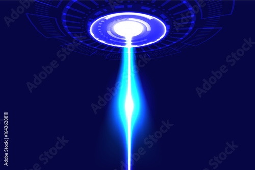 Futuristic digital technology laser beam background, network communication concept