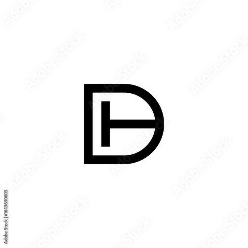icon letter DT abstrack black...