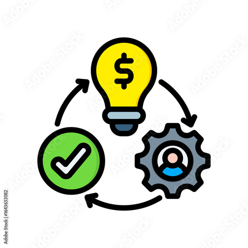 Business Model Innovation lineal color icon