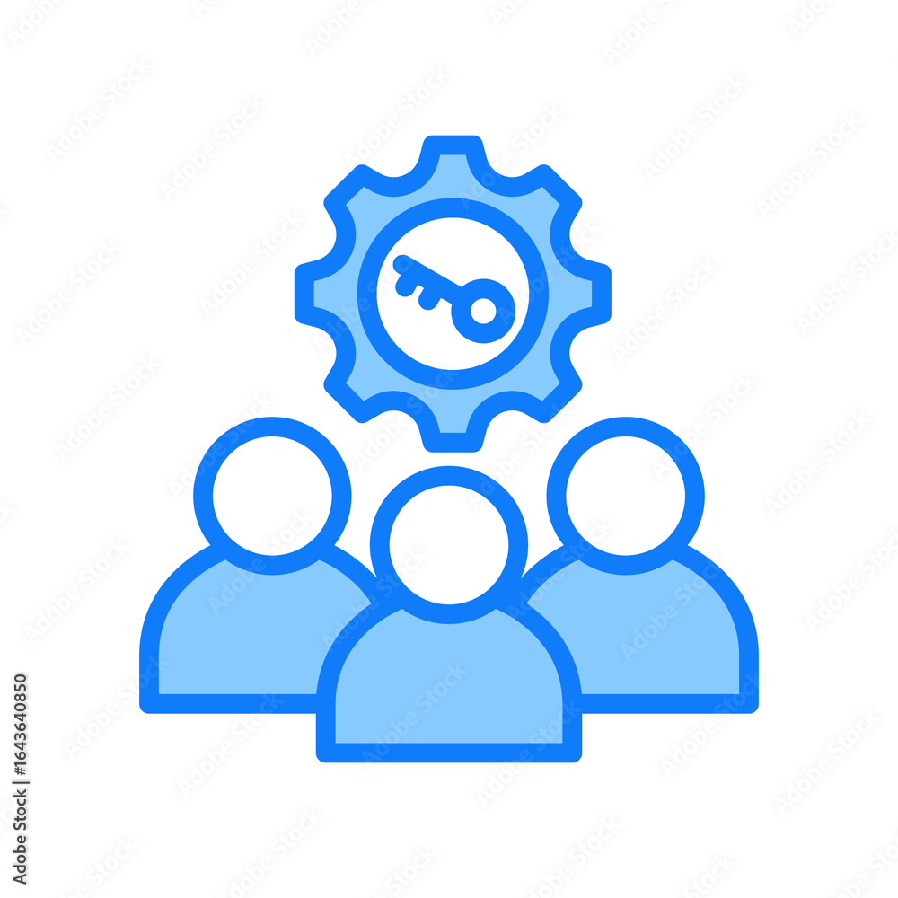 Fototapeta premium Key Resources blue icon 