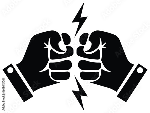 Conflict icon vector. Conflict icon in solid. Icon for confrontation, fight, angry, logo design. Vector illustration.