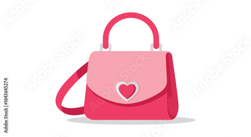 Stylish Pink Handbag with Heart Design