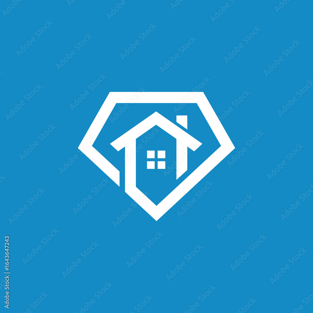 Obraz premium Diamond Home Logo Design Vector Template