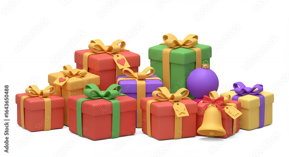 Fototapeta premium Colorful gift boxes stacked