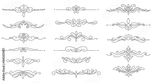 Elegant Flourishes and Dividers A Collection of Decorative Vector Elements for Design