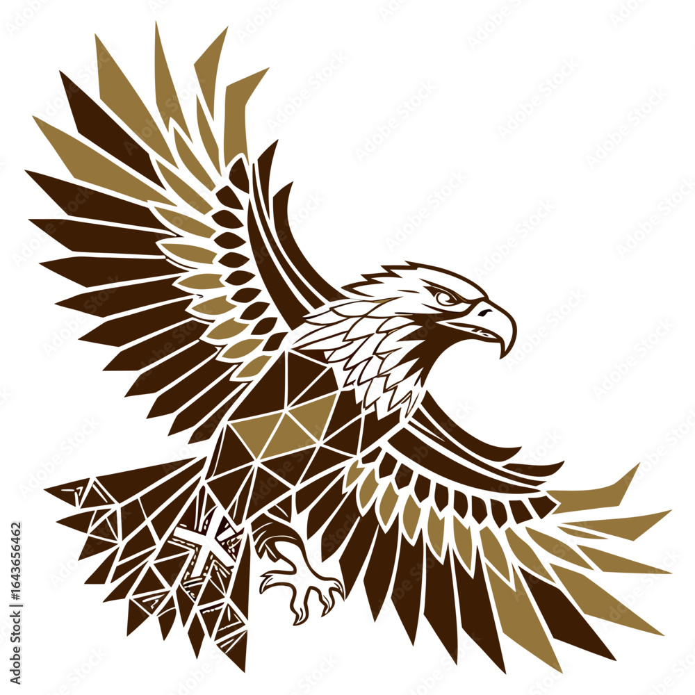 Obraz premium Polygonal Eagle Stylized Vector Design