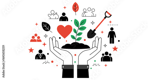 Community growth and support: cultivating connection and care through volunteerism and nature