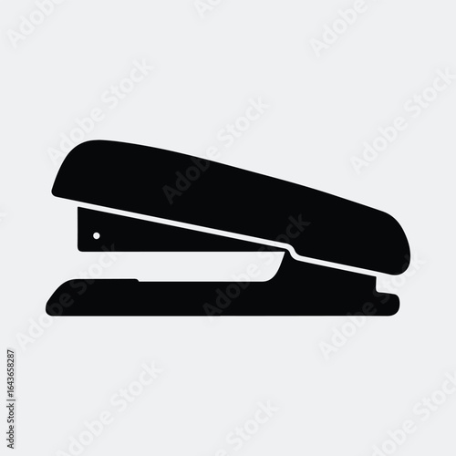Silhouette stapler office equipment black design vector illustration