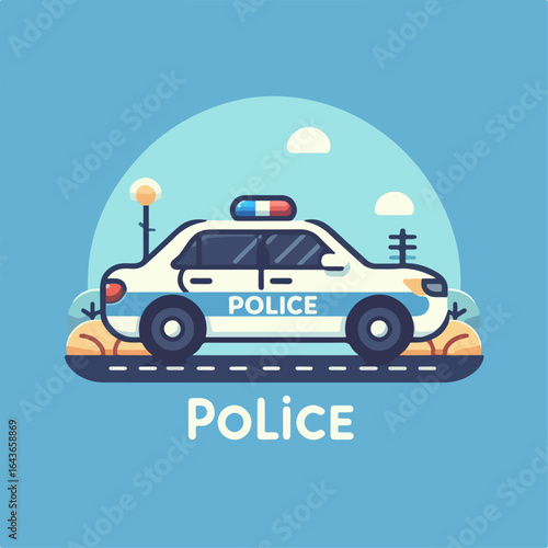 flat illustration of police car