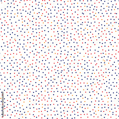 Abstract pattern of small colorful dots on a white background