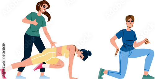 strength fitness trainer woman vector