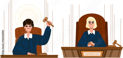 justice judge woman vector