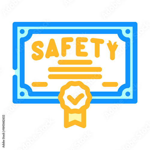 safety certification color icon vector illustration