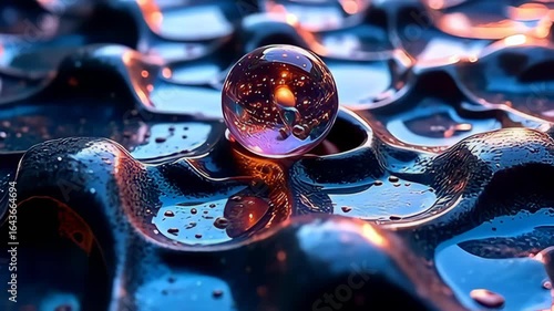 ampere catch fretwork of mirroring hexagon undulate softly, unfirm tints fluidly indium concord with unseeable current of energy, where ampere speck orbit done it possess mirror stratum