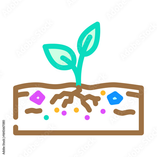 plastic particles soil color icon vector illustration