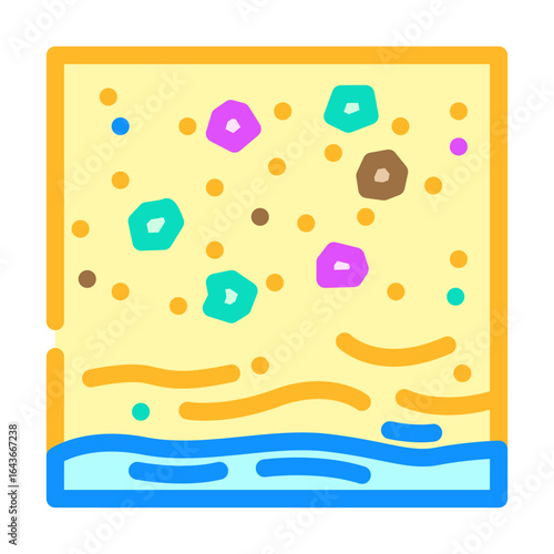 beach sand microplastics color icon vector illustration