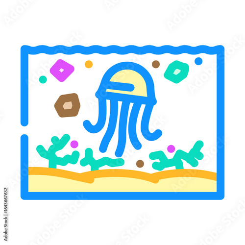 pollution wildlife microplastic color icon vector illustration