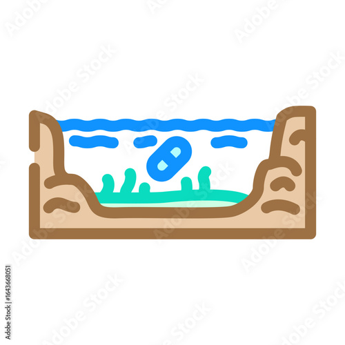 contaminated water source tablets color icon vector illustration