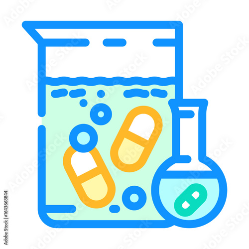 chemicals from pharmaceutical industry color icon vector illustration
