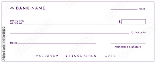 Blank Bank Check Template – Editable Financial Document Design