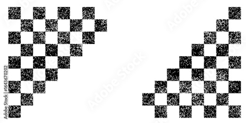 Race flag grunge background, car rally or motocross finish flag with vector checker pattern. Grunge race flag for car racing sport or bike speedway, motorsport