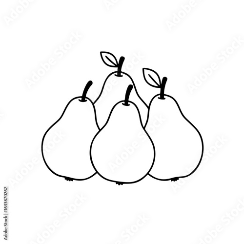 Illustration of pears in a simple linear style