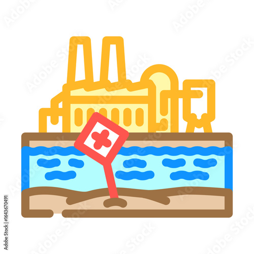 factory wover river color icon vector illustration