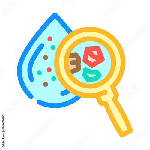 microplastic particles water drop color icon vector illustration