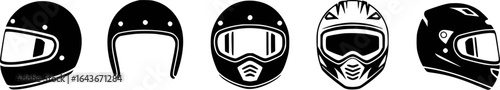 Black motorcycle helmets graphic collection racing protection
