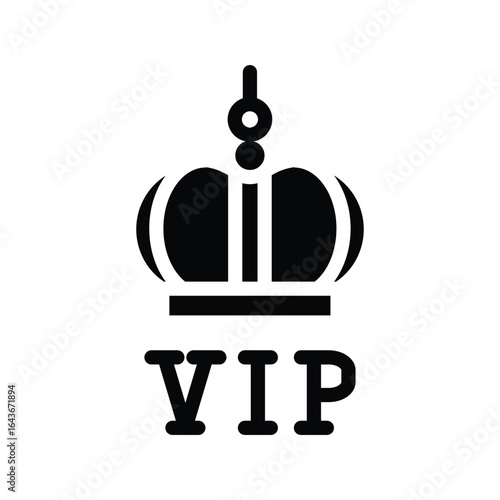 vip crown solid icon vector design good for web or mobile app