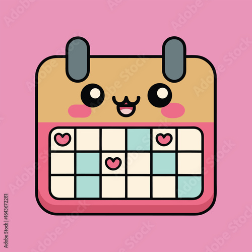 Vector illustration of a calendar icon showing the date of the day in a simple cartoon style