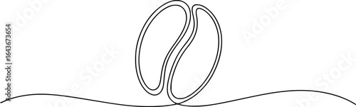 Coffee bean abstract line art vector