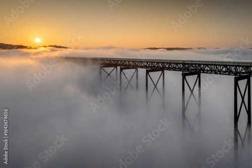 New River Gorge Bridge, West Virginia, Sunrise Fog