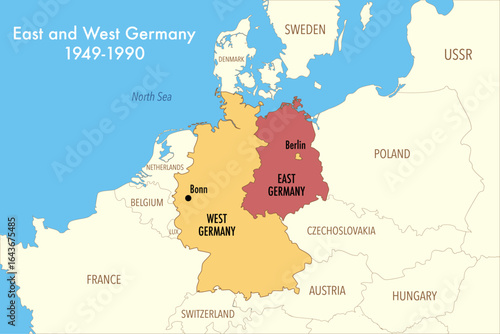 Map of East and West Germany 1949–1990 – Cold War Division of Germany
