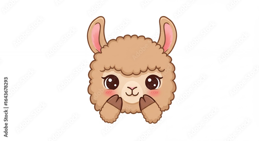 Naklejka premium Adorable cartoon llama illustration