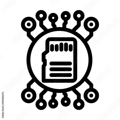 digital memory line icon vector illustration