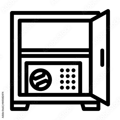 hidden storage compartment line icon vector illustration