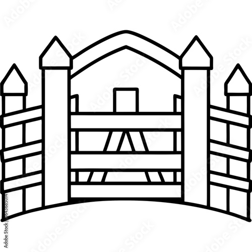 Rustic Farm Gate Illustration – Vector Art