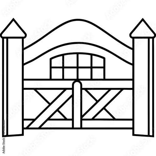 Rustic Farm Gate Illustration – Vector Art