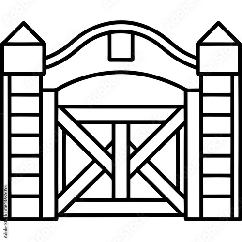 Rustic Farm Gate Illustration – Vector Art